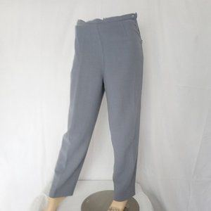 LAFAYETTE 148 Dalton Blue 100% Wool Wide Leg Pants Sz 8 Office Chic